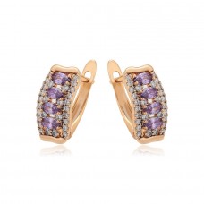 Apzeltīti , klasiski auskari ar cirkonu